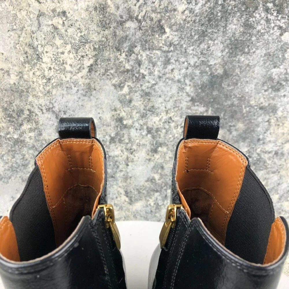 Franco Sarto Women's Size 10M Waxton Black Faux Leather Square Toe Ankle Booties